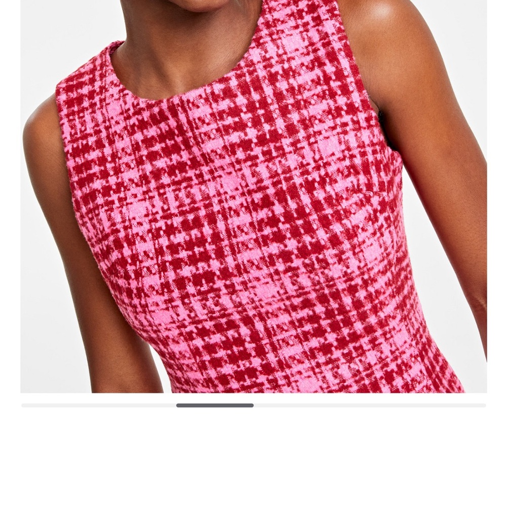 Chic Pink and Red Sleeveless Dress